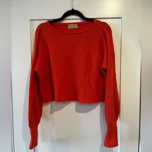 Urban Outfitters Orange Ribbed Knit Sweater Size Small